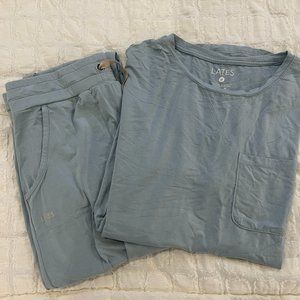 Lates By Kate Short Sleeved PJ Set in Celestial Blue Size Medium